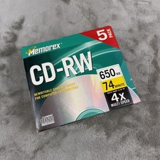 Memories CD-RW 5-Pack 650MB 74 Minutes Rewritable Compact Disc New