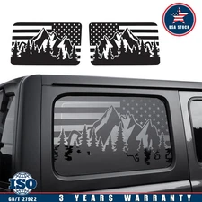 For Jeep Wrangler JK JKU JL 2011+ 4-Door Rear Window Sticker Flag Decal Pair