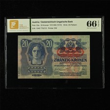 1913 Austria Oesterreichisch-Ungarische Bank 20 Kronen Pick#53a 01