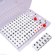 Silicone Letter Beads 128 Pcs for Keychain and Bracelet Making