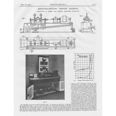 Carl Schenck Ingenieure Wiederholbiegeprüfmaschine 2x Vintage Prints 1927