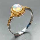 Jewelry gem Natural Opal Ring 925 Sterling Silver Size 6.5 /R472332