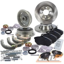 2x BREMSSCHEIBE + BREMSKLÖTZE VORNE + BREMSBACKENSATZ HINTEN FÜR AUDI 80 B4