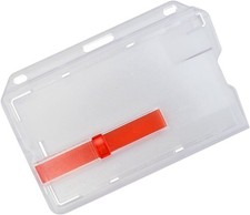 4 Pack Rigid Horizontal Card Dispenser Badge Holder with Red Extractor Slide