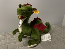 Steiff Rocky Green Dragon 13" Premium Plush Stuffed Toy With Tags Germany 015014