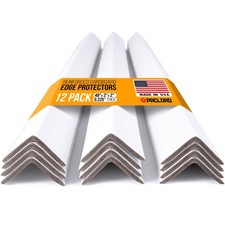 48" x 2" x 2" Reinforced Cardboard Edge Protectors, White Pack of 12   0.22...