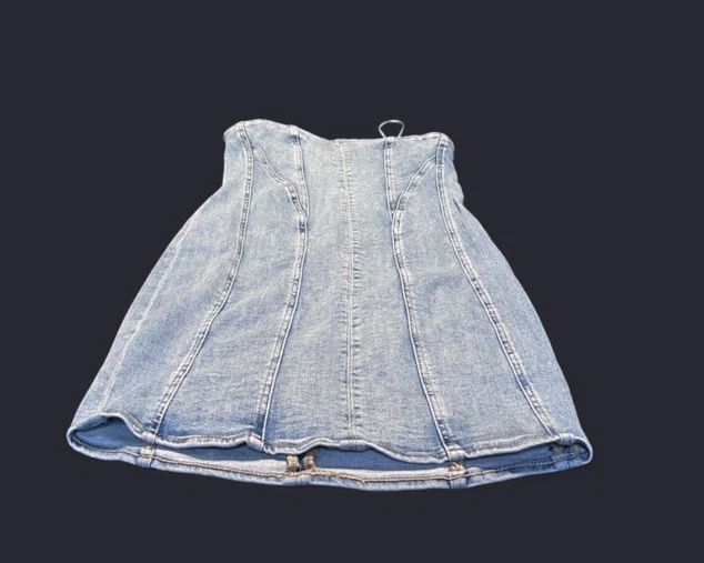 Mini vestido elástico para mujer Garage Denim estilo corsé talla pequeña Foto 3 de 4