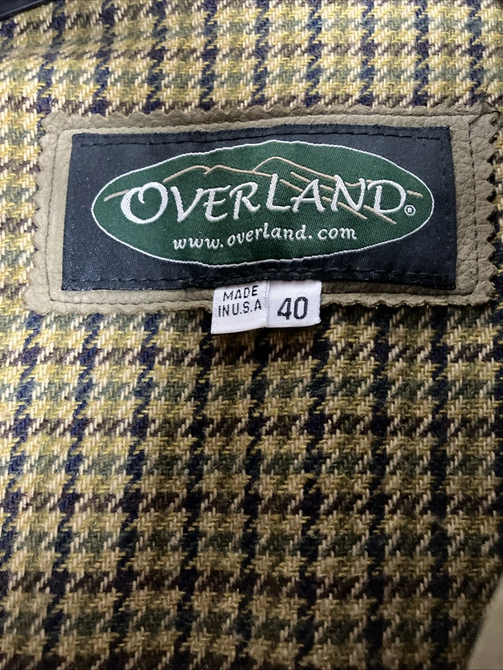 40 Overland Gamuza Envejecida 2 Bolsillos Cuero Chaqueta Camionero Bombardero Motociclista Moto Foto 4 de 4