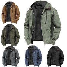 Mens Winter Casual Padded Jacket Warm Hooded Soft Comfort Coat Thick Tops Jacket