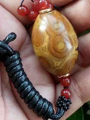 35mm Natural eye agate stone Dzi Beads Amulet pendant collection