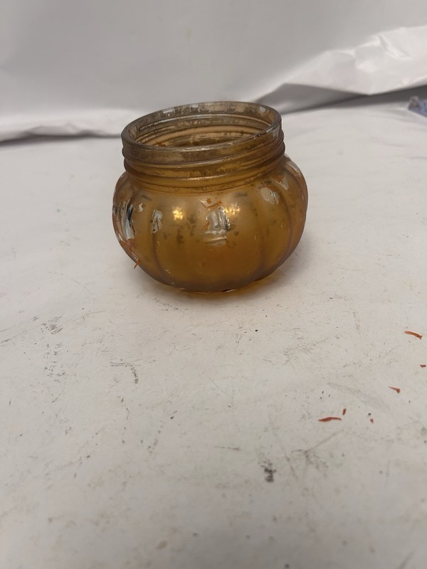 Glass pumpkin small halloween, orange is peeling