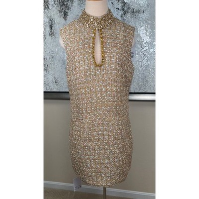 SELF-PORTRAIT Tinsel Boucle Crystal Embellished Tweed Metallic Mini Dress Sz 10 | eBay SELF-PORTRAIT Tinsel Boucle Crystal Embellished Tweed Metallic Mini Dress Sz 10 | eBay