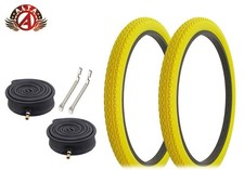 ALTA BICYCLE WIRE BEAD TIRE 24x 2.125 YELLOW HEAVY DUTY DIAMOND W/HEAVYDUTY TUBE