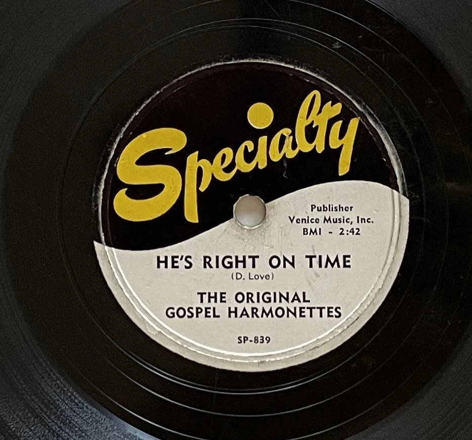 Original Gospel Harmonettes I Shall Know Him / On Time 78 rpm V Specialty 839 - Image 4 of 4