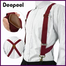 1Pc Deepeel 3.5cm Wide Adult Men's Suspender 2 Clips Adjustable Straps