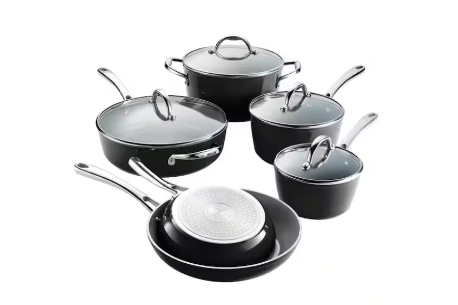 Tramontina 10 Piece Cold Forged Ceramic Cookware Set - Black Open Box