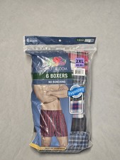 6 Pk Fruit of the Loom Boxers Eversoft Cotton Boxer Shorts 2XL 44-46 Plaids NOS