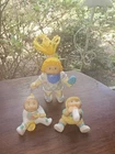 Vintage 1984 1985 Cabbage Patch Kid Baby Babies Figures Lot 3 Mini Figures PVC