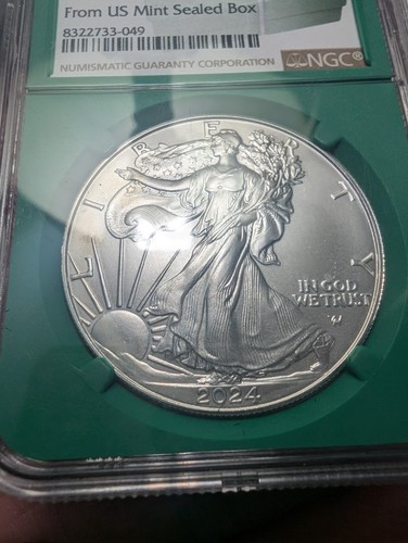 American Eagle 2024 MS 69 (Brilliant Uncirculated) 1 Oz Pure Silver .999 NGC 1 $ - Bild 3 von 12