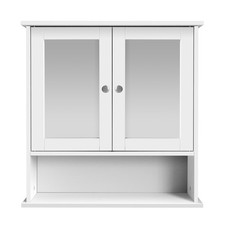 NEW DOUBLE MIRROR CABINET WITH SHELF WALL MOUNTED STORAGE BATHROOM TOILET HOME
