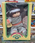 🍼 Vintage 1985 Cabbage Patch Kids Sporty Girl Doll Brown Hair Eyes Sweatsuit