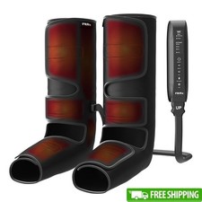 Compression Boots Heated Leg Foot Massager 3 Modes Adjustable Portable Recovery