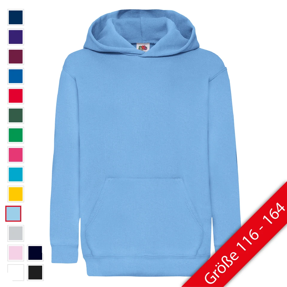 Fruit of the Loom Classic Hooded Sweat Kids Kapuzen Sweatshirt Kinder