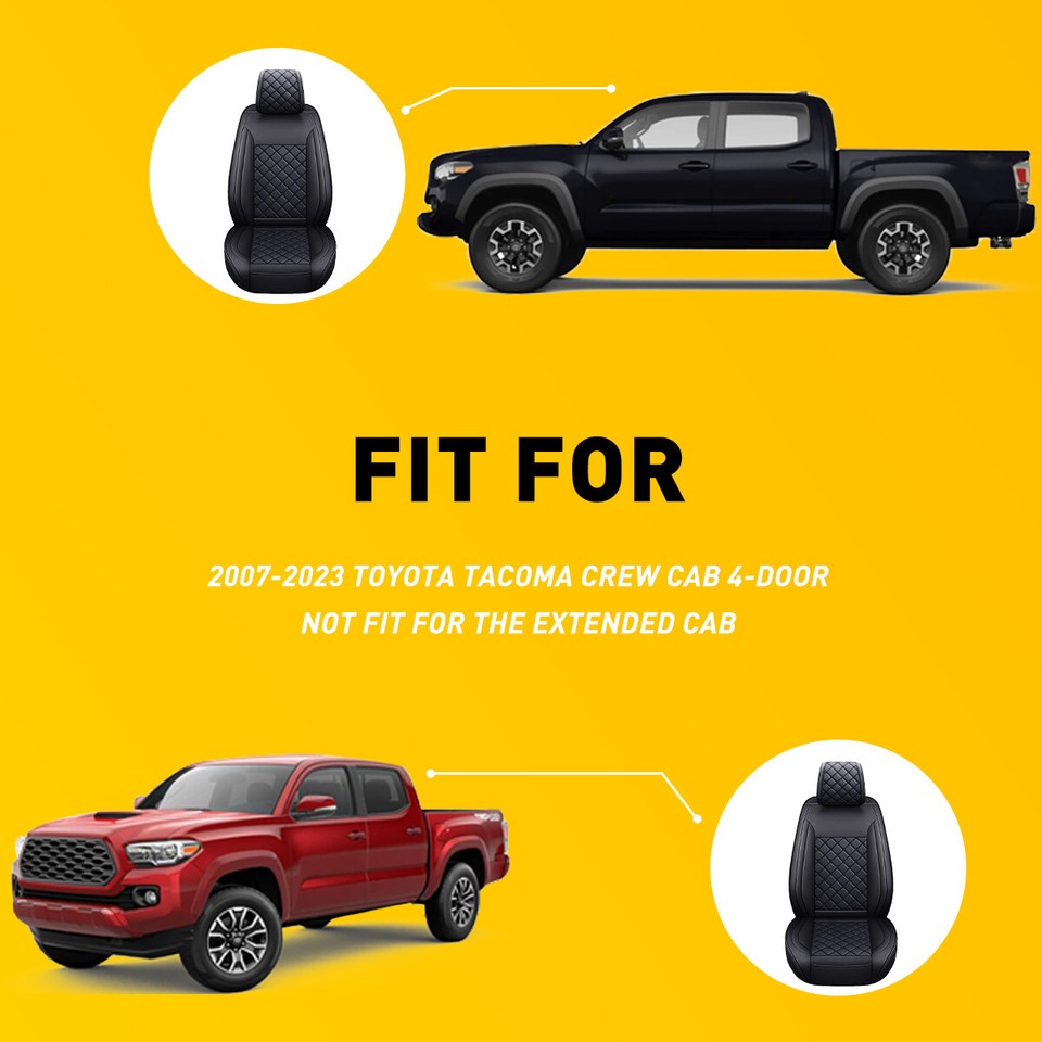 Car Seat Cover For 20072023 Toyota Cab Crew 4Door Front+Rear