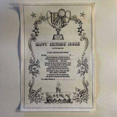 Picture To Paint Tri-Chem Artex - Happy Birthday Award A Whole Year Nicer 13x19
