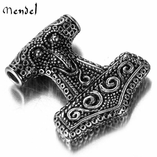MENDEL Men Viking Mjolnir Hammer of Thor Sigil Symbol Necklace Pendant
