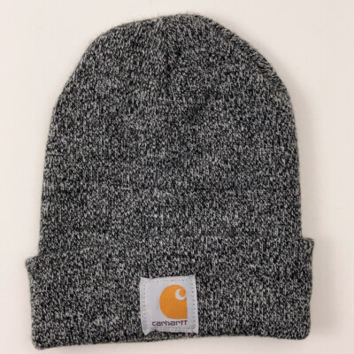 Carhartt Gray Black Static Pattern Knit Winter Watch Cap