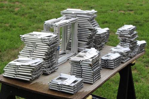 HUGE LOT, ROBOT PROJECT aluminum link pieces, 6" wide, various lengths, intricat