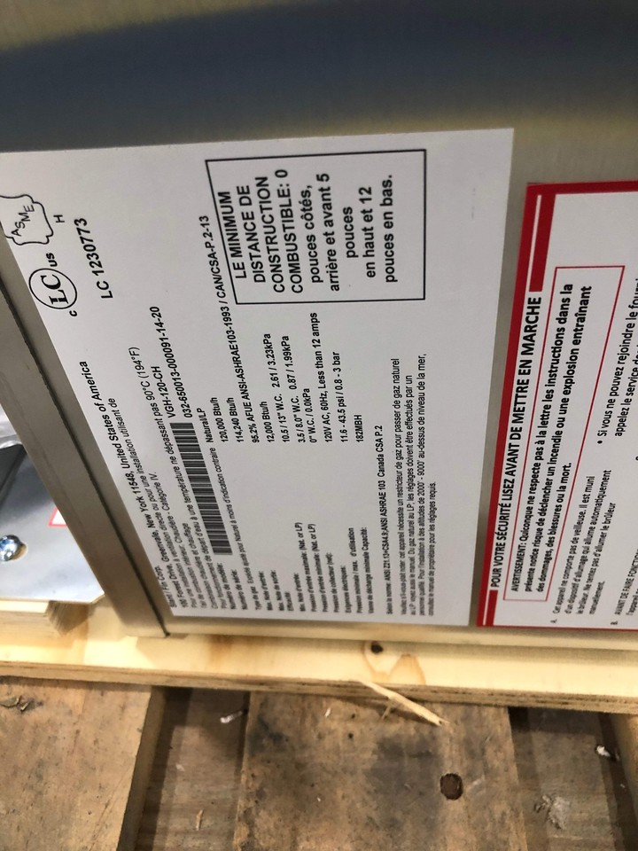 SLANT/FIN VGH-120-CH 120,000 BTU Wall Gas Hot Water Boiler 95.2% | eBay