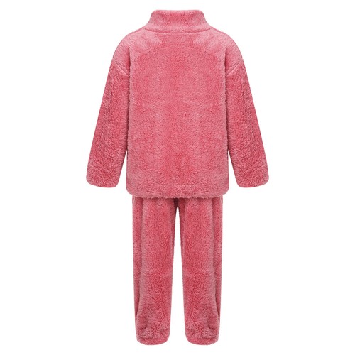 Unisex Kids Outfits Solid Color Sleepwear Tops Set With Pants Elastic Waistband - Picture 27 of 53