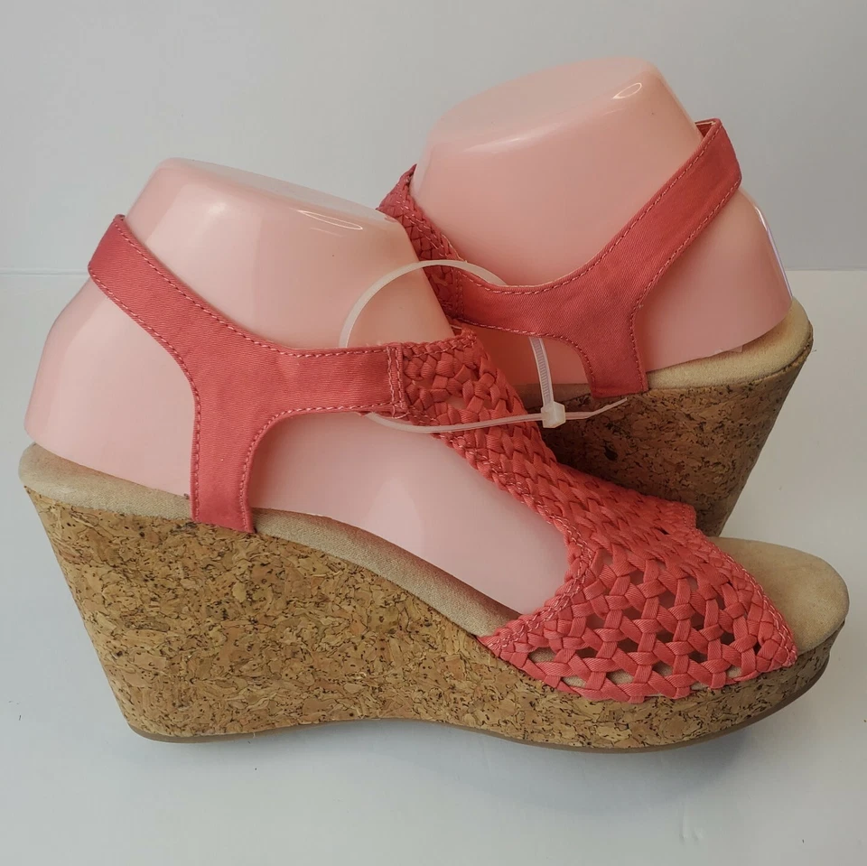 Sandalias SUGAR Jollie Coral Espuma con Memoria Crochet Cuña Corcho Talla 8.5 Nuevas sin Caja Foto 4 de 4