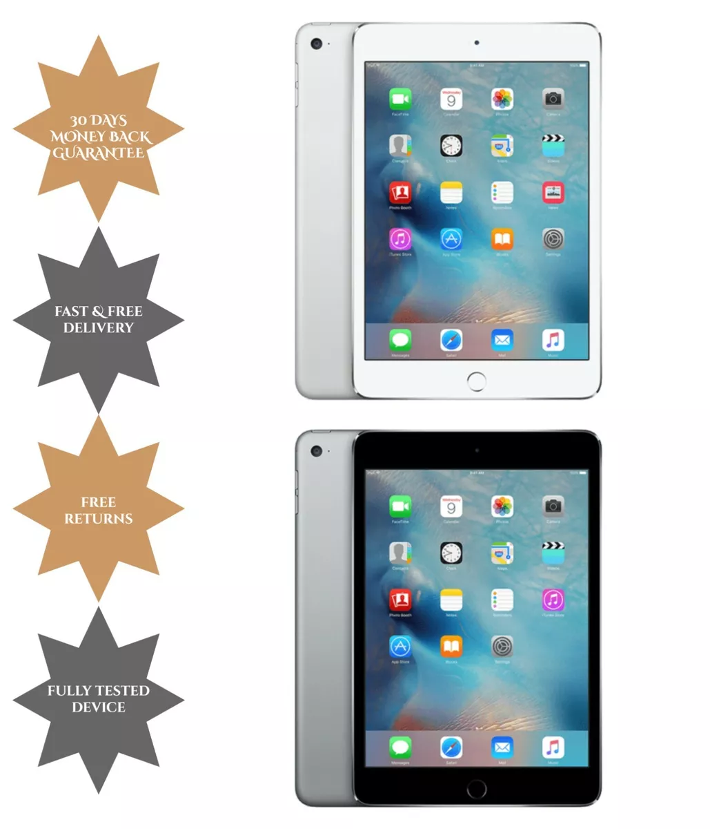 GRADE A - Apple iPad Mini 4 - 16GB, 32GB, 64GB - Wi-Fi & 4G