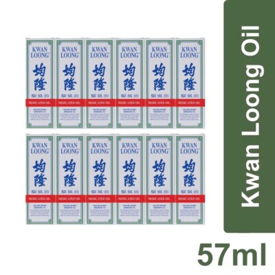 1-12x Kwan Loong Medicated Oil 57ml Stomach Ache Headaches Menthol & Eucalyptus