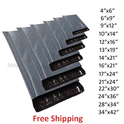 GREY STRONG MAILING MIXED BAGS PLASTIC POSTAL MAIL POSTAGE POLY 100 500 1000