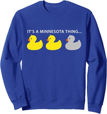 Funny Minnesota Duck Duck Grey Duck Cute Design Unisex Crewneck Sweatshirt