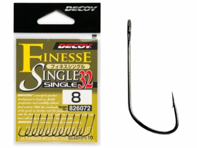 Decoy Single32 Finesse Single Haken mit Widerhaken für Gummiköder 