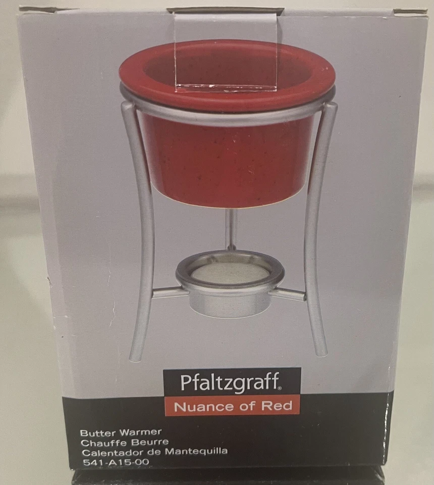 Pfaltzgraff butter warmer & candle Red ceramic  - Image 4 of 4