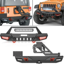 Front Or Rear Bumper W/ D-rings For 2007-2018 Jeep Wrangler JK JKU (2/4 Doors)