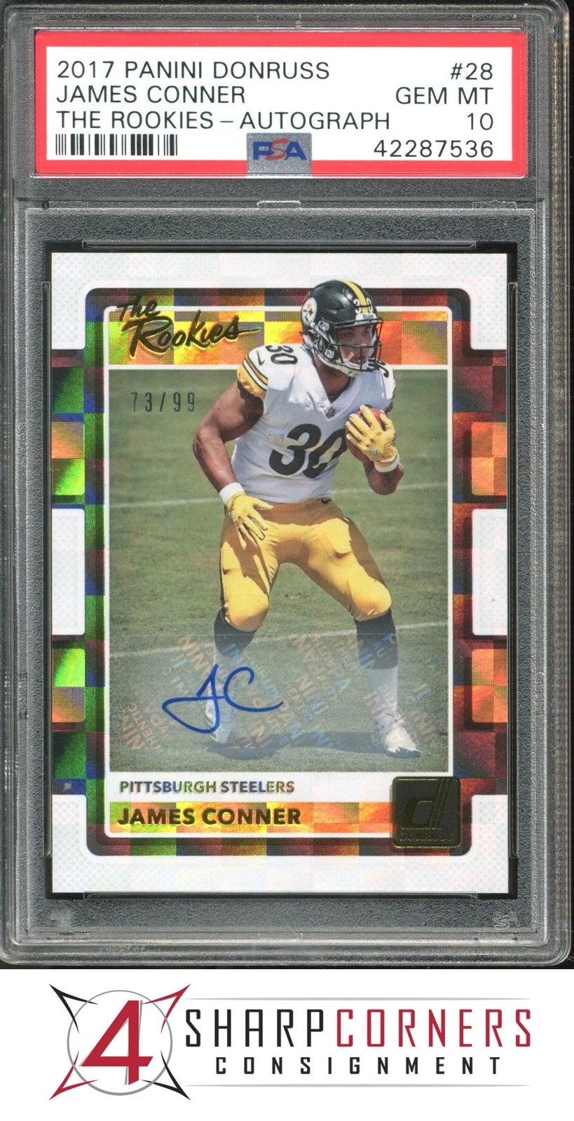 James Conner Panini Donruss the Rookies #28 Autograph