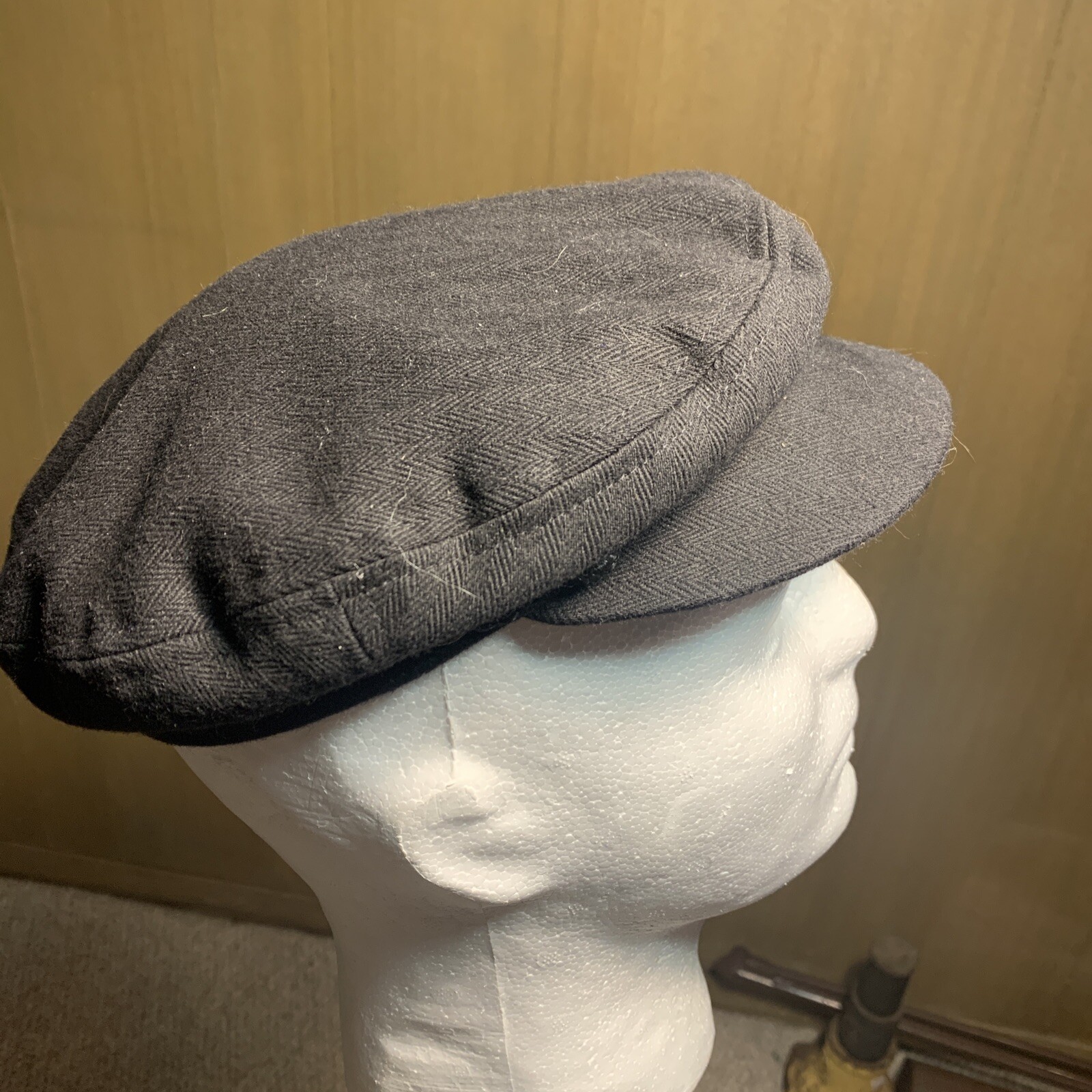 Brixton Fiddler Mariner Rope Metal Pin Black Cotton Newsboy Cap Hat
