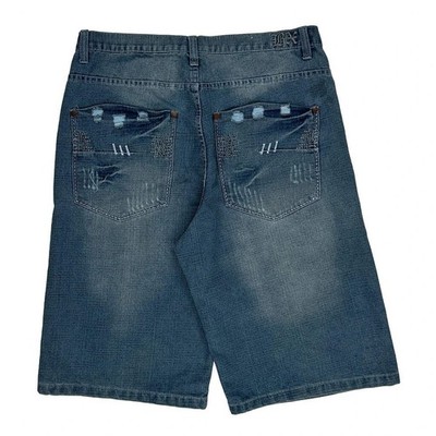 Brooklyn Express Baggy Denim Shorts - 34W 15L Blue Denim