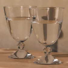 Baccarat Vega Water Goblets Crystal Clear Set of 2   Made in France Used