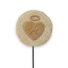 12" Pet Sympathy Memorial Garden Stake Grave Marker with Heart Paw Print
