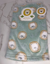 Soft Bear Baby Crib Blanket 30 in x 40 in Soft Light Green