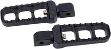 Joker Machine Adjustable Serrated Narrow Footpegs - Black Anodized 08-61-7B