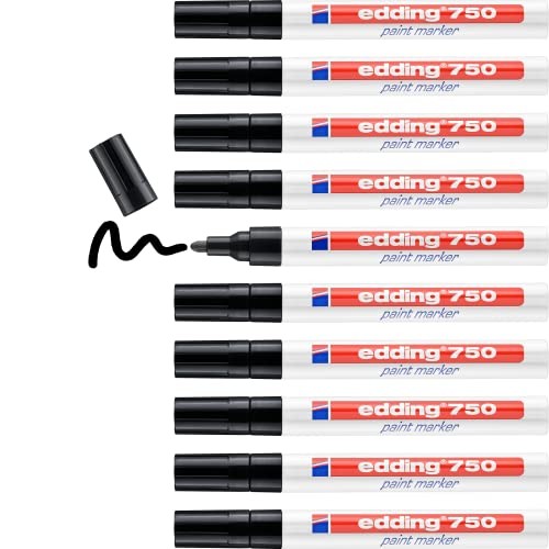 edding 750 paint marker - black - 10 pens - round tip  Assorted colors 